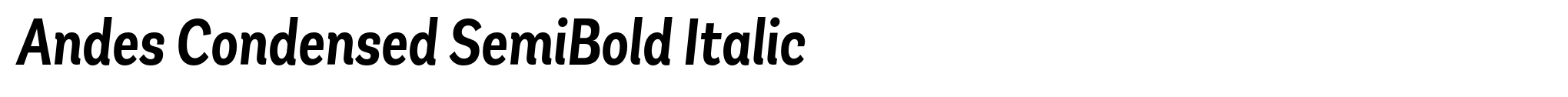 Andes Condensed SemiBold Italic image